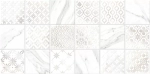 Настенная плитка Alma Ceramica TWU2550FRC17 Fresco 24.9x50 белая глянцевая / рельефная под мрамор / под мозаику / с орнаментом