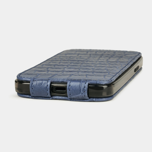 Special order: Чехол для iPhone 12/12Pro из кожи крокодила, голубого цвета