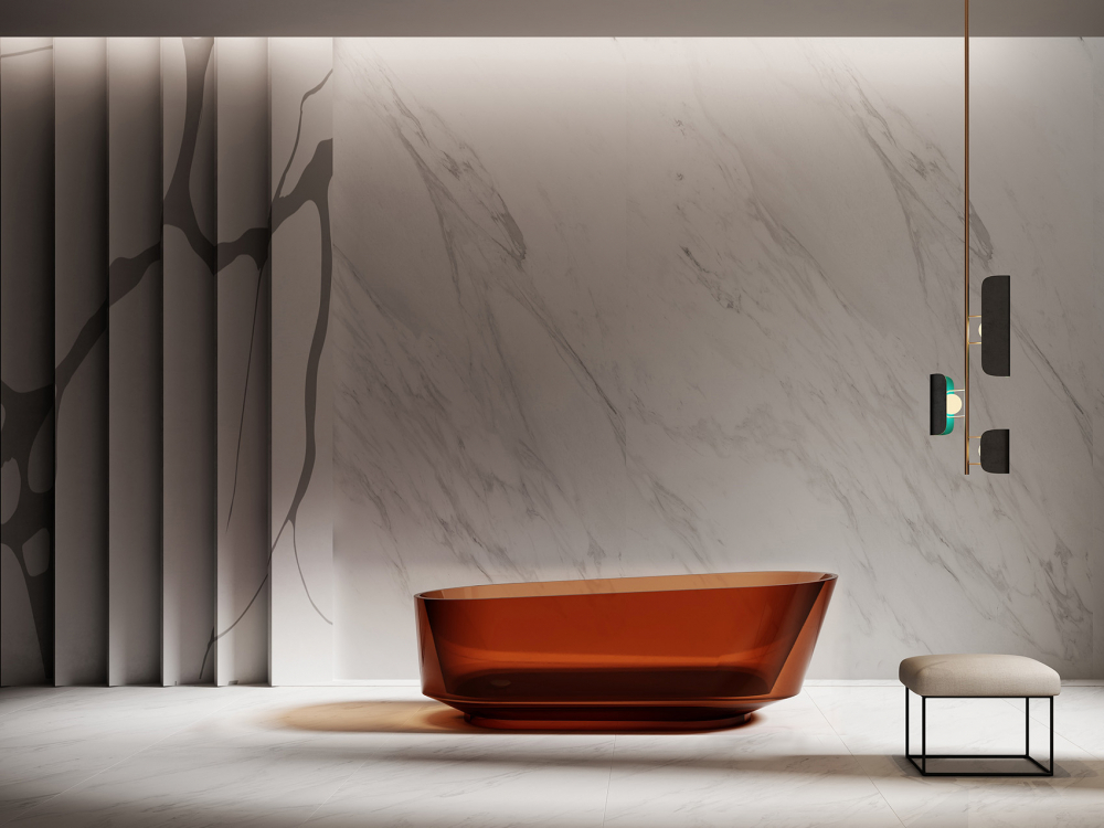 Прозрачная ванна ABBER Kristall AT9706Opal коричневая  170x80 см