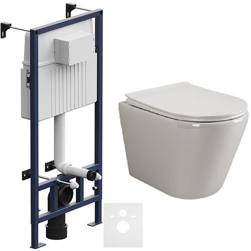 Комплект подвесной безободковый унитаз Ceramica Nova HighLight Rimless CN1804 с ультра-тонким сиденьем SoftClose + инсталляция Am.Pm ProC I012707