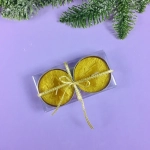 Свечи новогодние «Ёлочка объемная» 5,5 см (набор 2 шт), золото