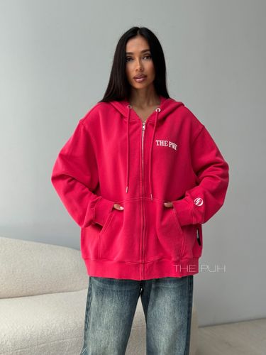 Красная худи на молнии с капюшоном
