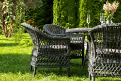 "Эспрессо–150 S" обеденная группа плетеная, цвет графит