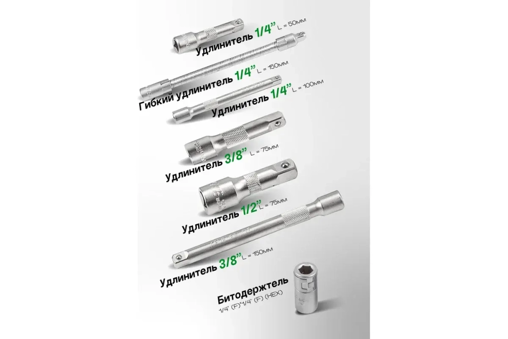 Набор инструмента RF-41421-5: 1/2"&1/4"&3/8"DR с 6-гранными головками 142 пр. ROCKFORCE