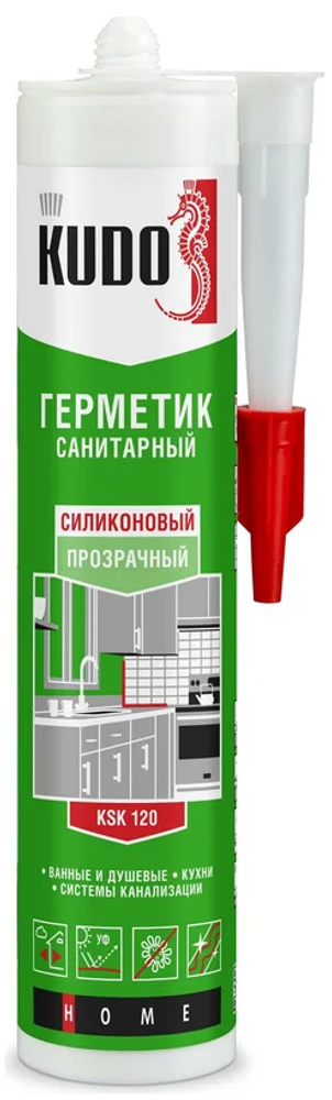 Герметик Кудо KSK-120 280мл силиконовый санитарный прозрачный