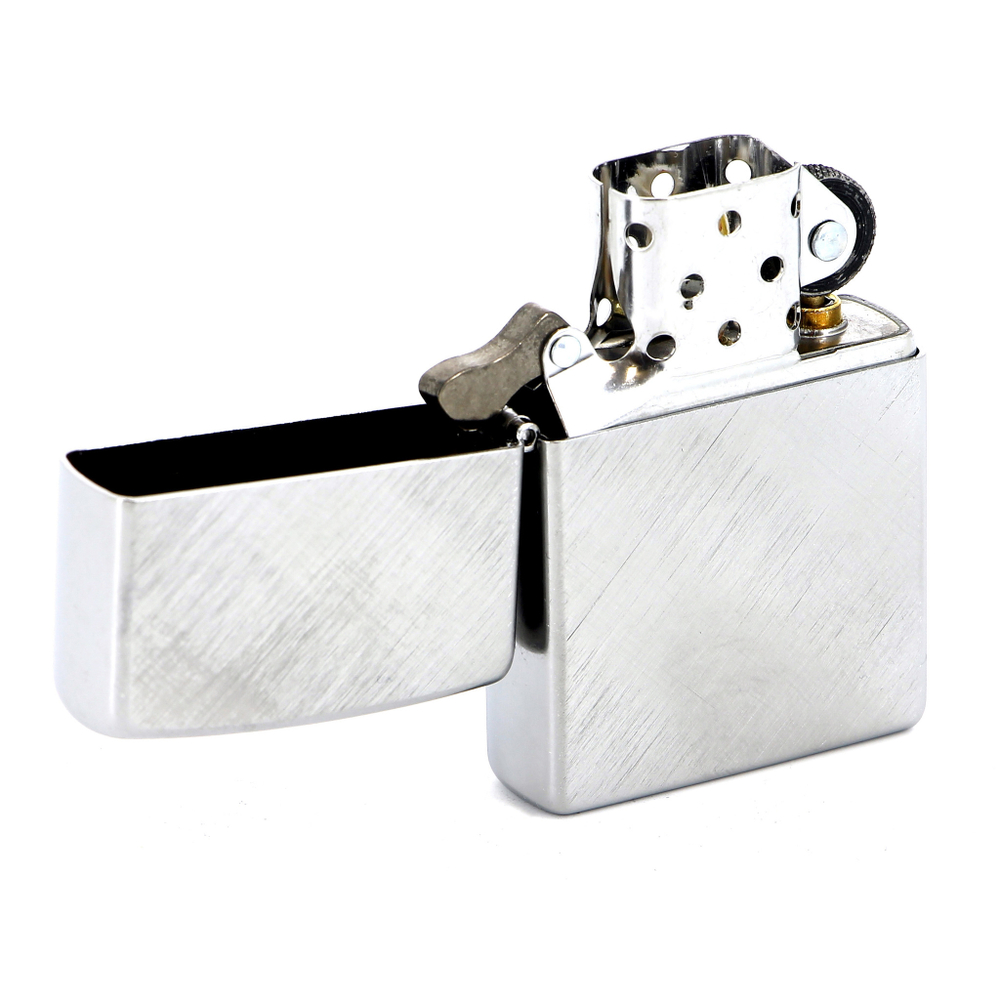 Зажигалка Zippo с покрытием Brushed Chrome, латунь/сталь, серебристая, матовая, 36x12x56 мм