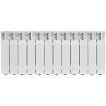 Радиатор алюминиевый STOUT Gamma 350 - 12 секций (подключение боковое, цвет белый)