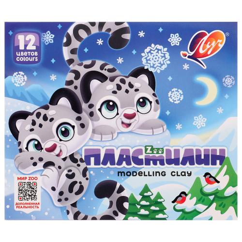 Пластилин "ZOO" 12 цв., к/к