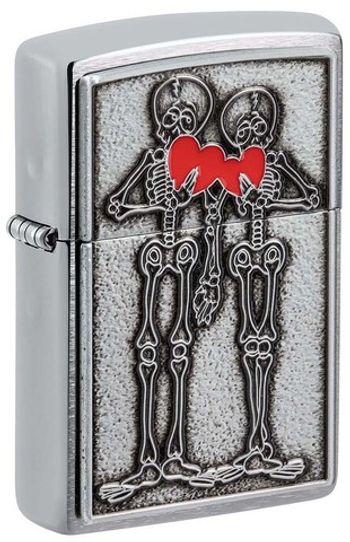 Зажигалка Zippo Couple Love с покрытием Brushed Chrome (48688)