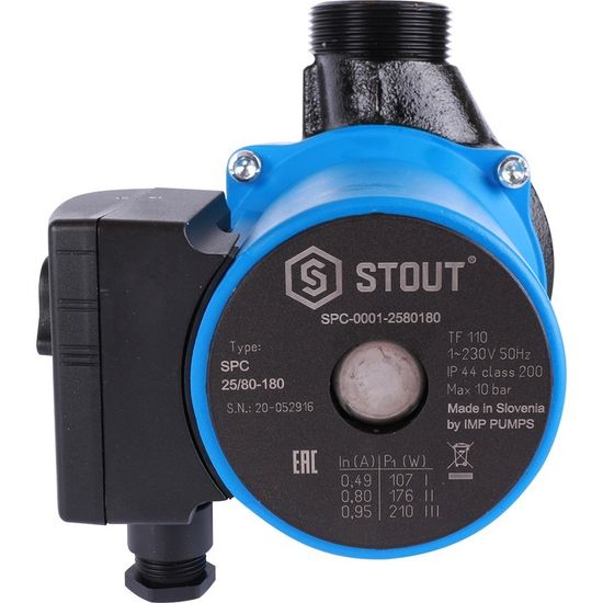 Циркуляционный насос Stout 25/80-180 с гайками (SPC-0010-2580180)