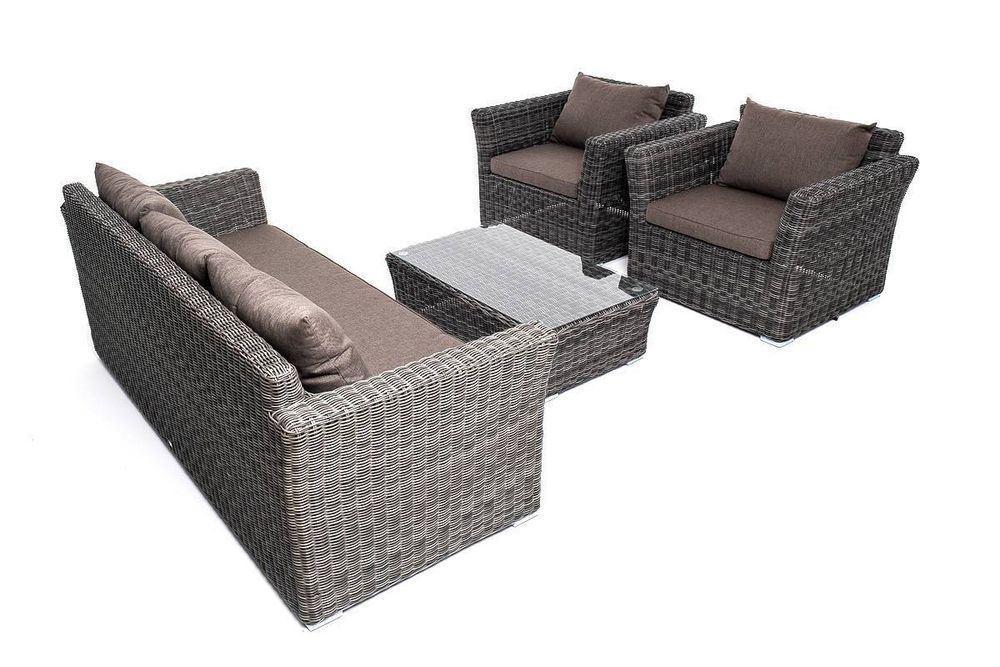 "Капучино" лаунж-зона из искусственного ротанга, цвет графит