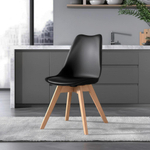 Стул TULIP (mod. 73-1) дерево/пластик/экокожа, 47,5x55x80 см, Черный (Black)