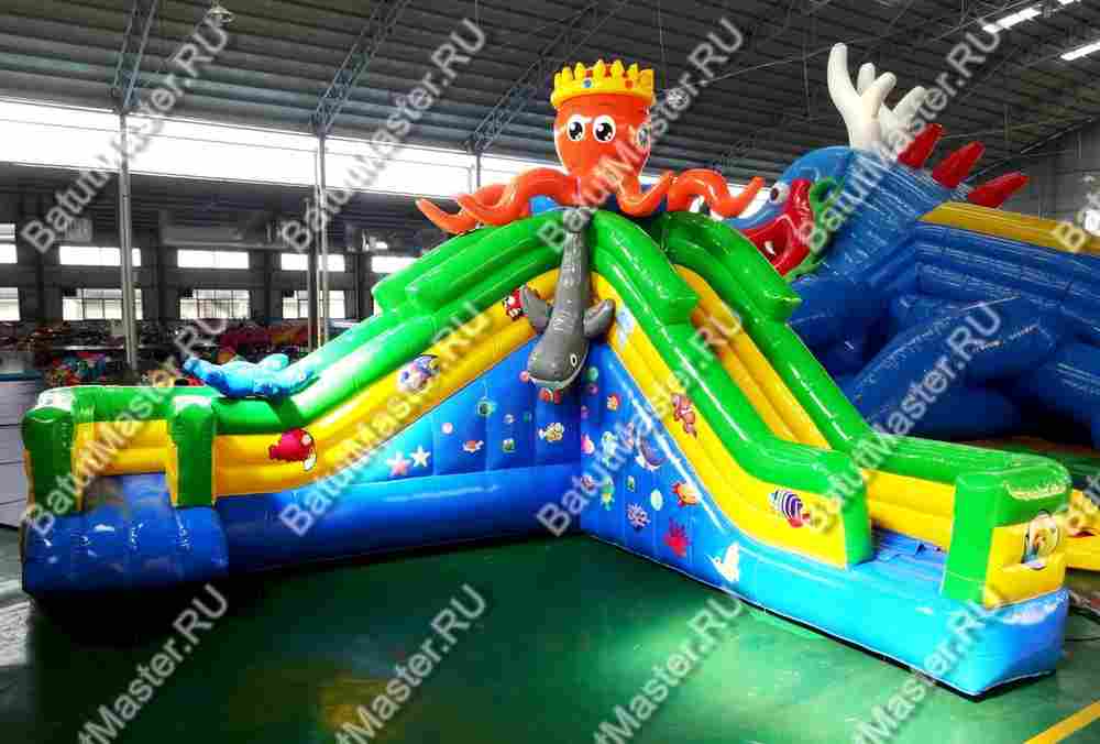 Надувной наземный аквапарк «Король осьминогов» 7*6*5 м