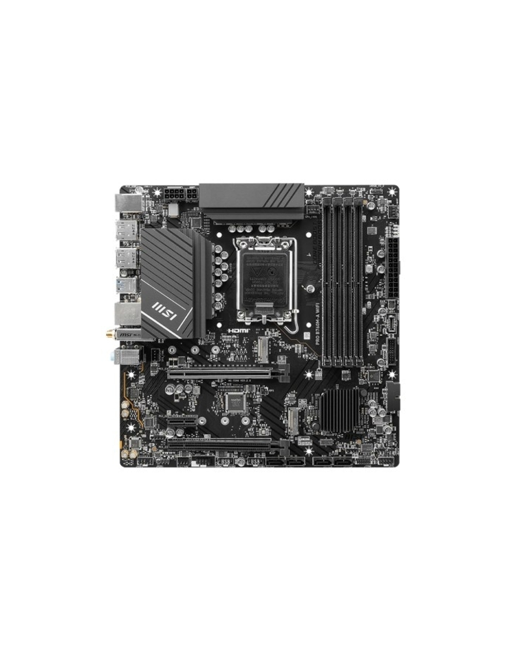 MSI PRO B760M-A WIFI {Soc-1700, Intel B760, 4xDDR5, mATX AC`97 8ch(7.1) 2.5Gg+HDMI+DP}