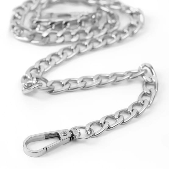 Цепь для сумки с карабинами 60 см. металл (Никель)