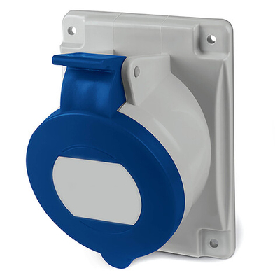 Розетка панельная с наклоном  IP44 32А 2P+E 230В. Пружинный зажим.