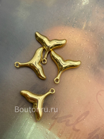 Подвеска "Хвост Кита" золотистая 21х23,5мм