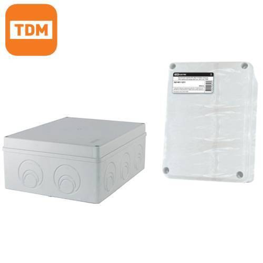 Распределительная коробка наружная ОП 240х195х90, крышка, IP44 d28-3 шт TDM SQ1401-1271