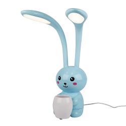 ULM-D160 12W-3000-6000K-DIM BLUE Светильник настольный светодиодный Заяц. с подставкой под канцелярские принадлежности. Сенсорный выключатель. Диммер. Синий. TM Uniel