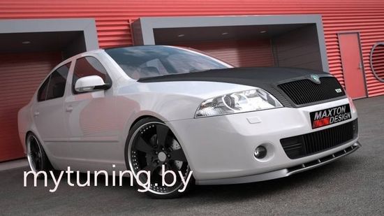 Сплитер переднего бампера для Skoda Octavia 2 RS