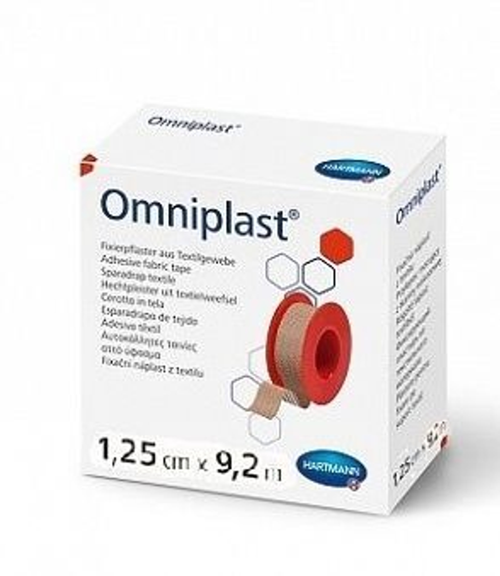 OMNIPLAST - фикс.пластырь из текстильной ткани /цвет кожи/ 1,25см х 9,2м 24шт.
