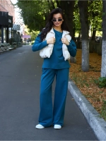 Костюм весенний с брюками палаццо оверсайз без начеса