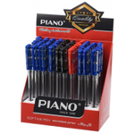 Ручка шариковая, масляная, Piano, 3 цвета чернил, серия "Finegrip", прозрачный корпус, 50 шт