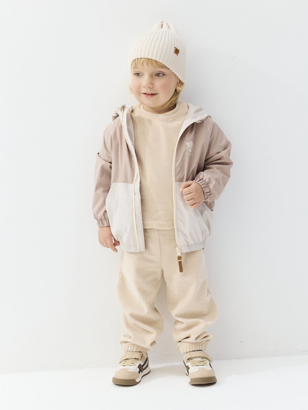 Ветровка на флисовом подкладе "Песок" 0+