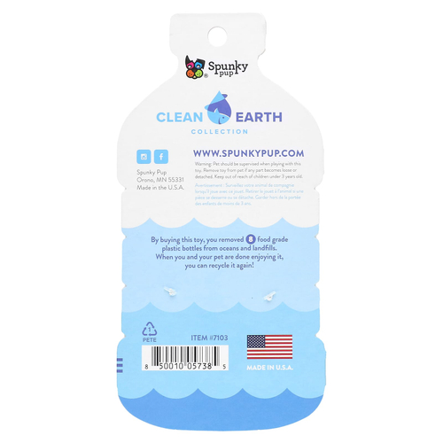 Spunky Pup, Твердые жевательные таблетки Clean Earth, кость, курица, 1 игрушка