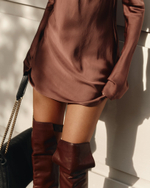 Платье мини c длинным рукавом brwn