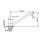 Смеситель для кухни 40k MIXLINE ML05-03 с/отв п/гайку (без подводки)
