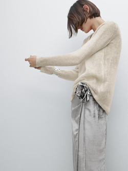 Massimo Dutti Трикотажный свитер - Studio, натуральный, кремовый