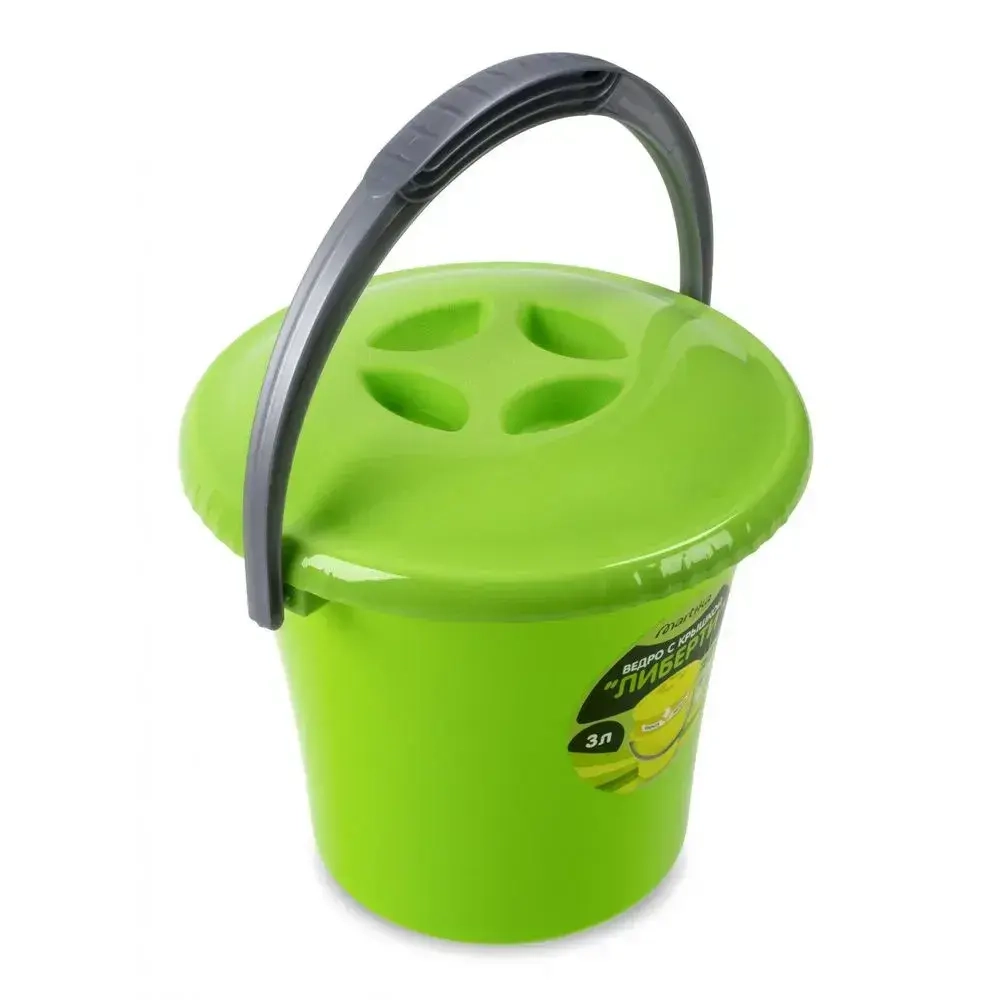 Ведро Либерти 3л с крышкой салатовое С601КСАЛ (комплект 13 шт)