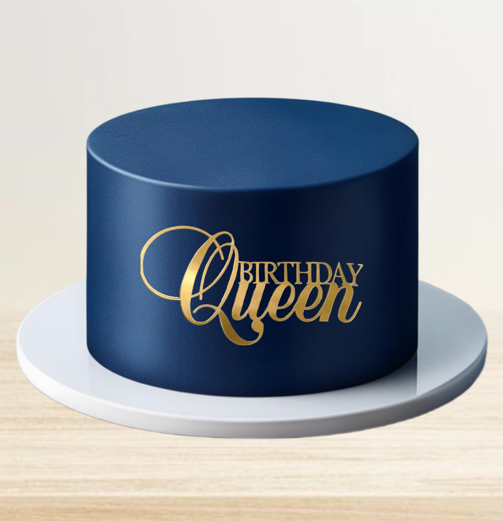 Топпер фронтальный "Birthday Queen" золотой