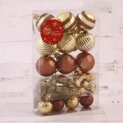 Набор украшений пластик Серпантин кофейный, 21 шт., Зимнее Волшебство (2122890)