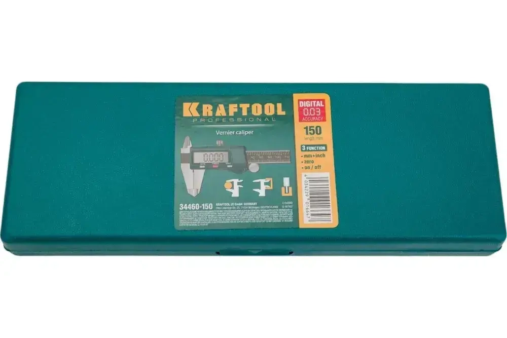 Штангенциркуль электронный KRAFTOOL 150 мм, нерж.сталь, мм/дюймы, дисплей , кейс