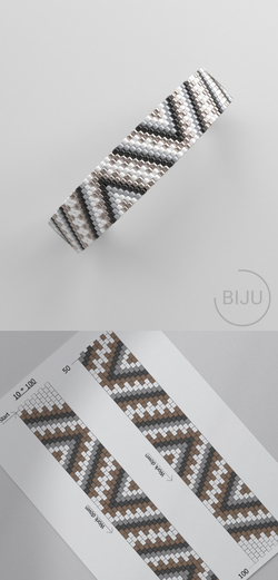 Схема PEYOTE, Схема браслета мозаичное плетение, узор из Miyuki Delica 11/0, файл PDF, №280