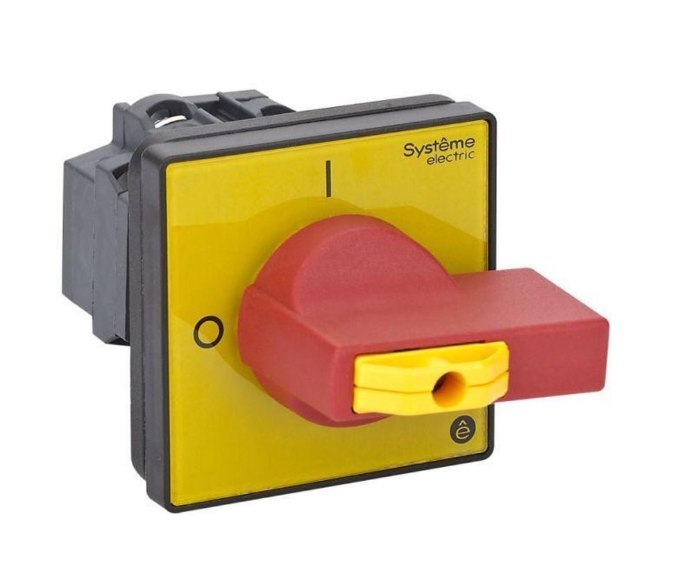 Выключатель-разъединитель 3п 20А IP20 с красн. рукоят. на дверцу 4 винта 1 замок SE MSD20360R