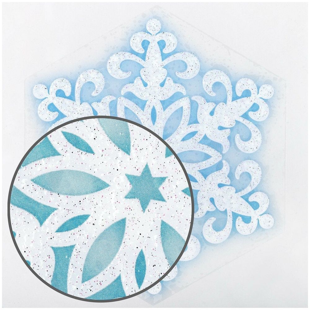 Украшение для окон и стекла ЗОЛОТАЯ СКАЗКА "Голубые снежинки 1", 30х38 см, ПВХ, 591195
