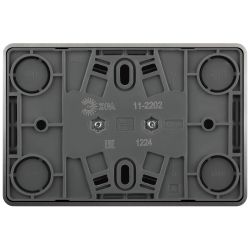 Розетка ЭРА Эксперт 11-2202-03 2х2P IP20 16A-250В ОУ алюминий