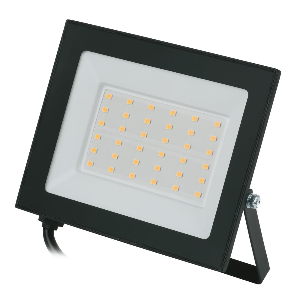 ULF-Q519 50W-3000K IP65 220-240V BLACK Прожектор светодиодный. Теплый белый свет3000К. Корпус черный. TM Volpe