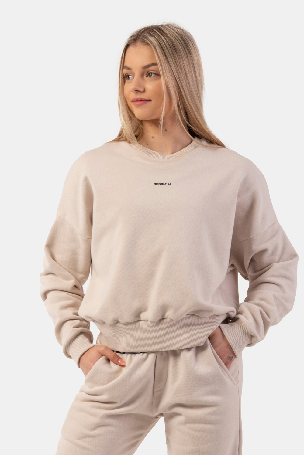 Худи LOOSE FIT SWEATSHIRT "FEELING GOOD" 420 Кремовая