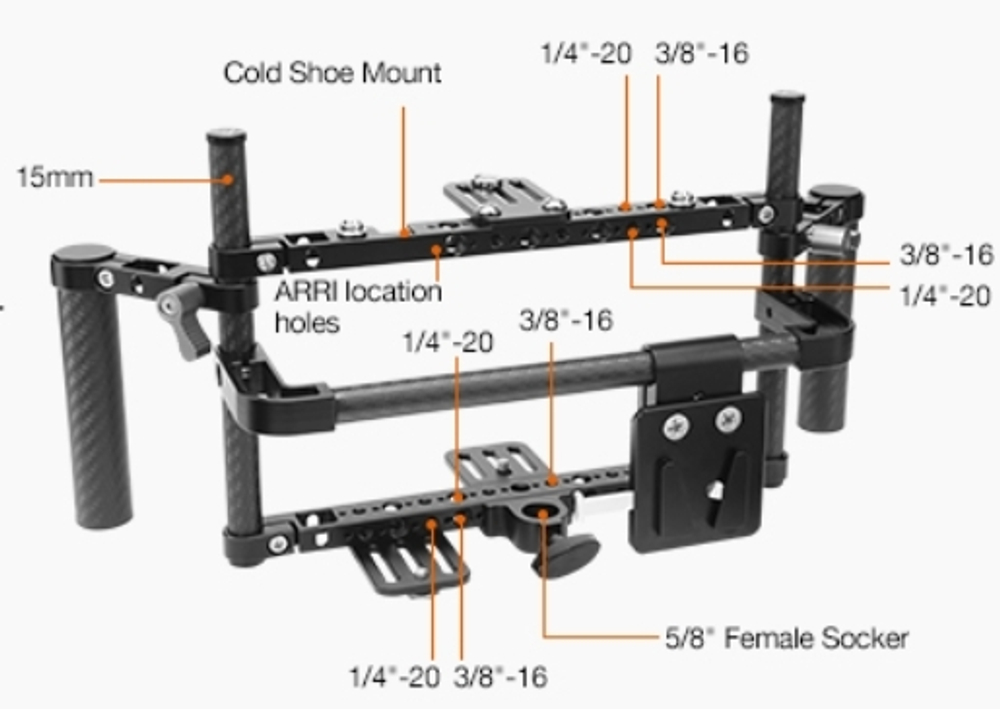 E-IMAGE Q200 Carbon fiber monitor cage. Клетка для монитора (9")