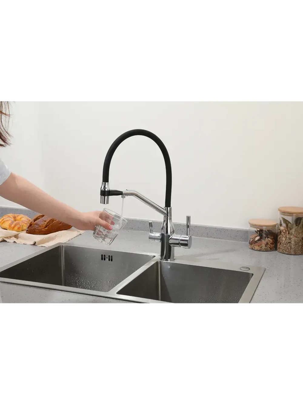 Смеситель для кухни с подключением к фильтру FRAP F4397