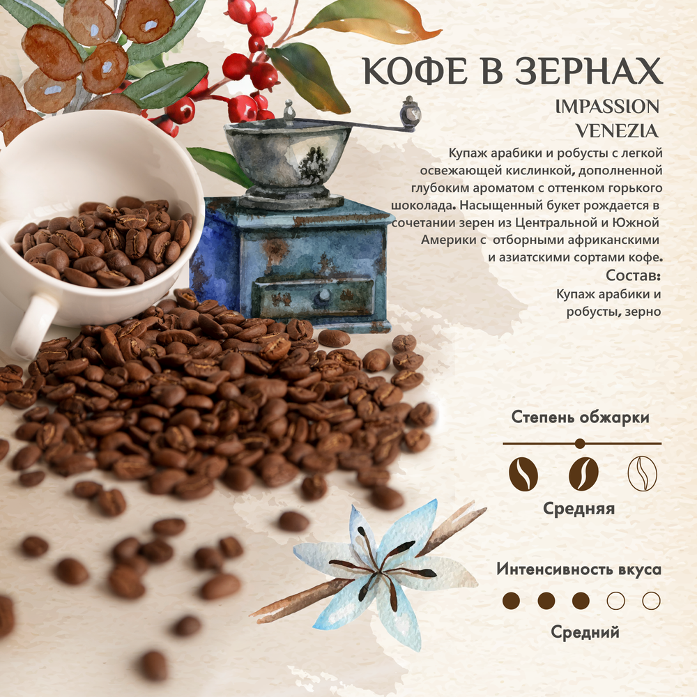 Кофе в зернах Impassion Venezia, 1 кг