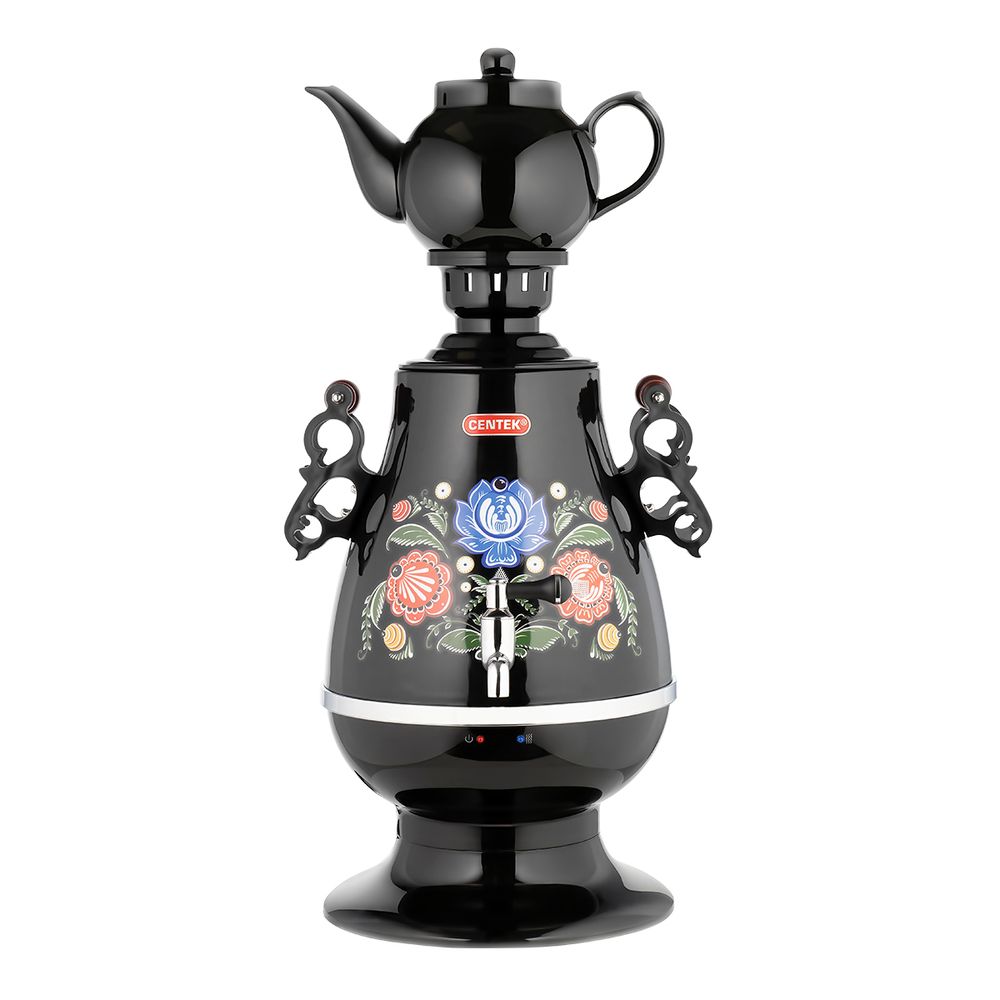 Чайник-самовар CENTEK CT-0091В, 0092 BLACK корпус металл 4 л, керамич. заварочный чайник, поддержание темп, LED индикатор, мощн. 2300 Вт Чайник-самовар CENTEK CT-0091В, 0092 BLACK корпус металл 4 л, керамич. заварочный чайник, поддержание темп, LED индикатор, мощн. 2300 Вт