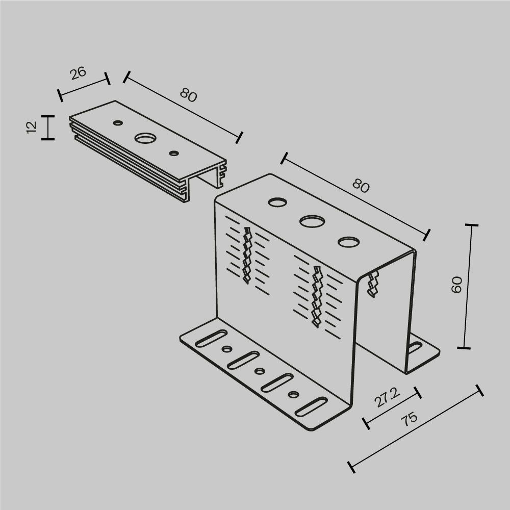Скоба регулируемая для накладного шинопровода Maytoni   TRX034-41 TRA034HCB