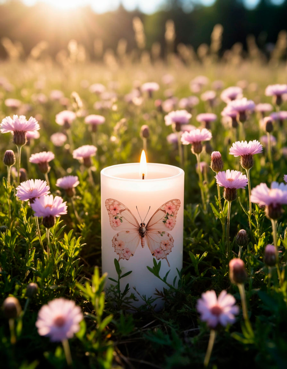 Трансфер переводной - декаль для свечей и гипса бабочки 005 А5