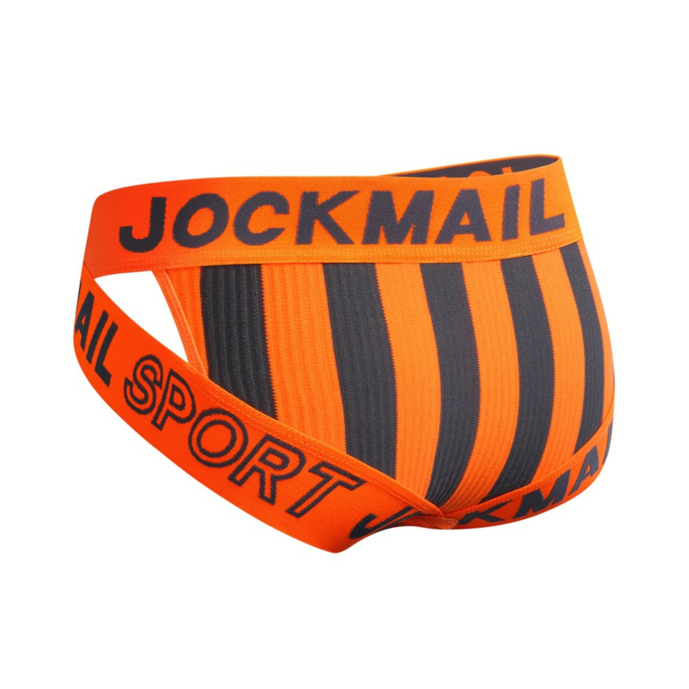 Мужские трусы брифы оранжевые с вырезами по бокам JOCKMAIL JM2026-21