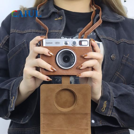 İnstax fotoaparat üzlüyü \ Instant Camera Case Mini EVO brown